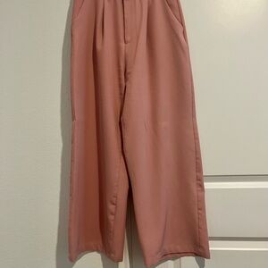 Women’s Cider Linen Blend High Rise Solid Pants in Peach Pink Size Small Petite